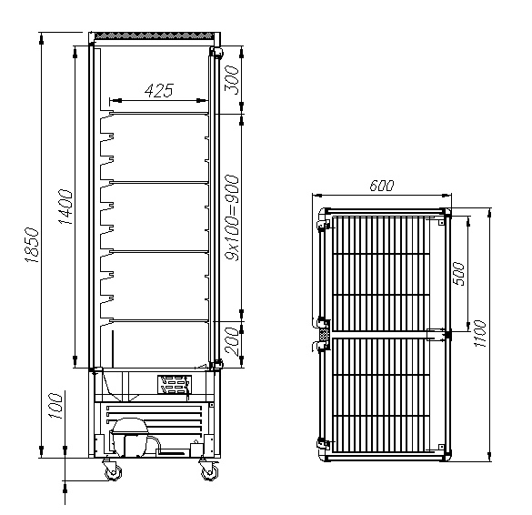 Кондитерская витрина CARBOMA R800C LATIUM (D4 VM 800‑1), 4 дверцы, стеклянные полки 