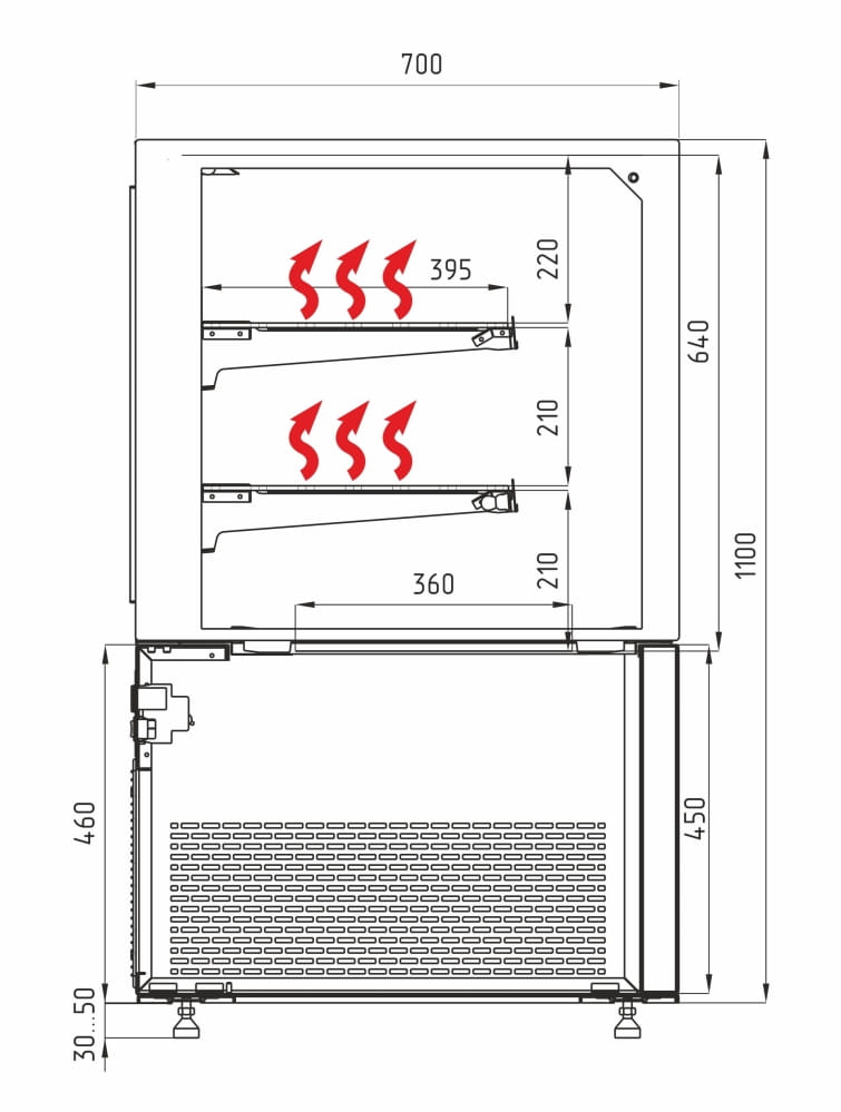 Тепловая витрина CARBOMA COSMO KC71‑110 SH 1,2‑1