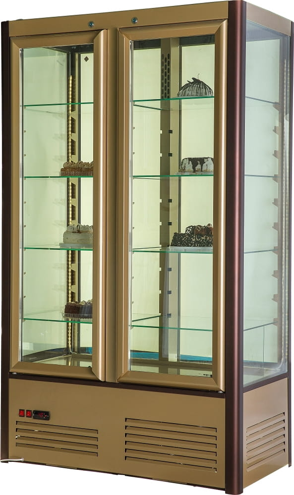 Кондитерская витрина CARBOMA R800C LATIUM (D4 VM 800‑1), 4 дверцы, стеклянные полки 