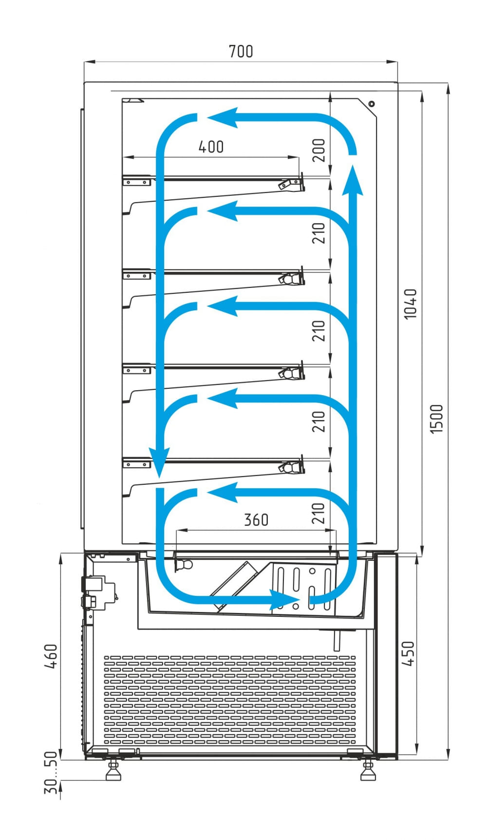 Кондитерская витрина CARBOMA COSMO KC71‑150 VV 0,6‑1 