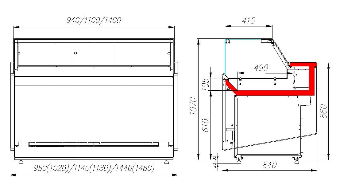 Кондитерская витрина CARBOMA VISION KC82 SM 1,2‑1 