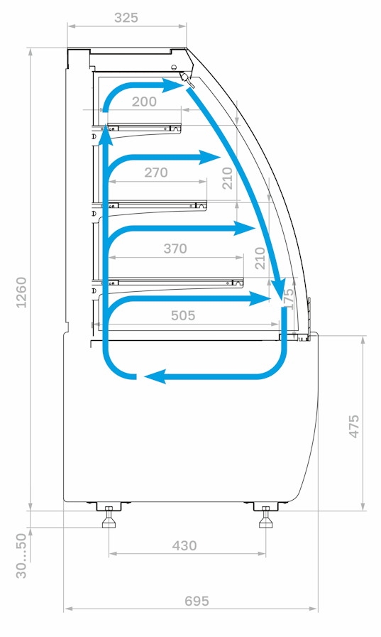 Холодильная горка CARBOMA FLANDRIA 2 STANDARD K70 VM 0,9‑2 