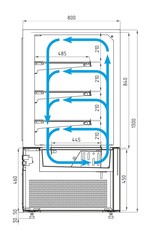 Кондитерская витрина CARBOMA COSMO KC78‑130 VV 1,2‑1 
