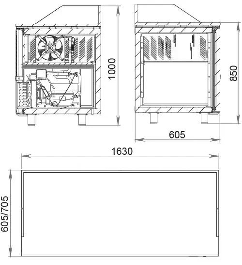 Холодильный стол для пиццы Polair TM3pizza-GC 